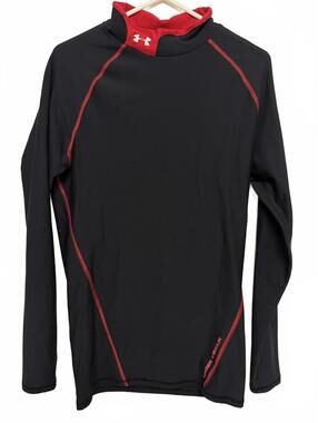 Under Armour ColdGear Long Sleeve Shirt XL Black with Red Accents